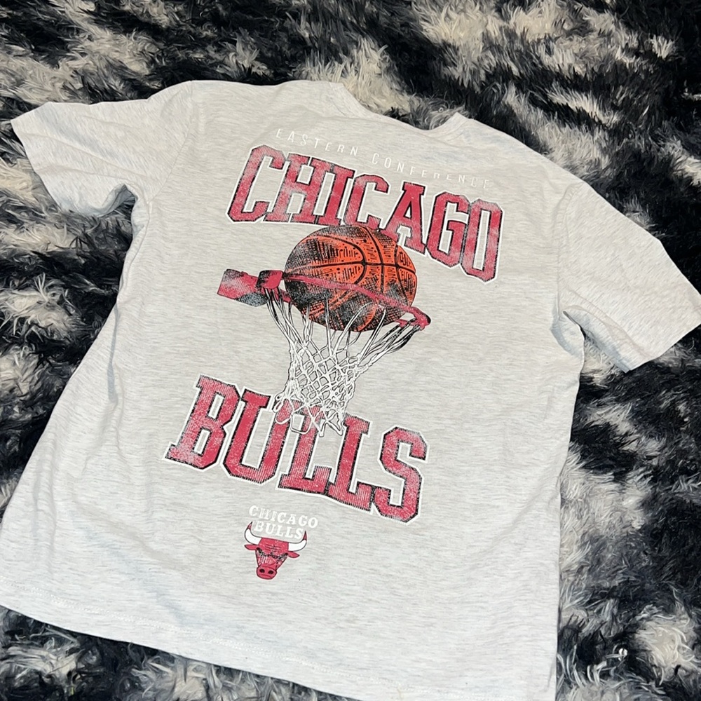 NBA Chicago Bulls Grey Graphic T Shirt